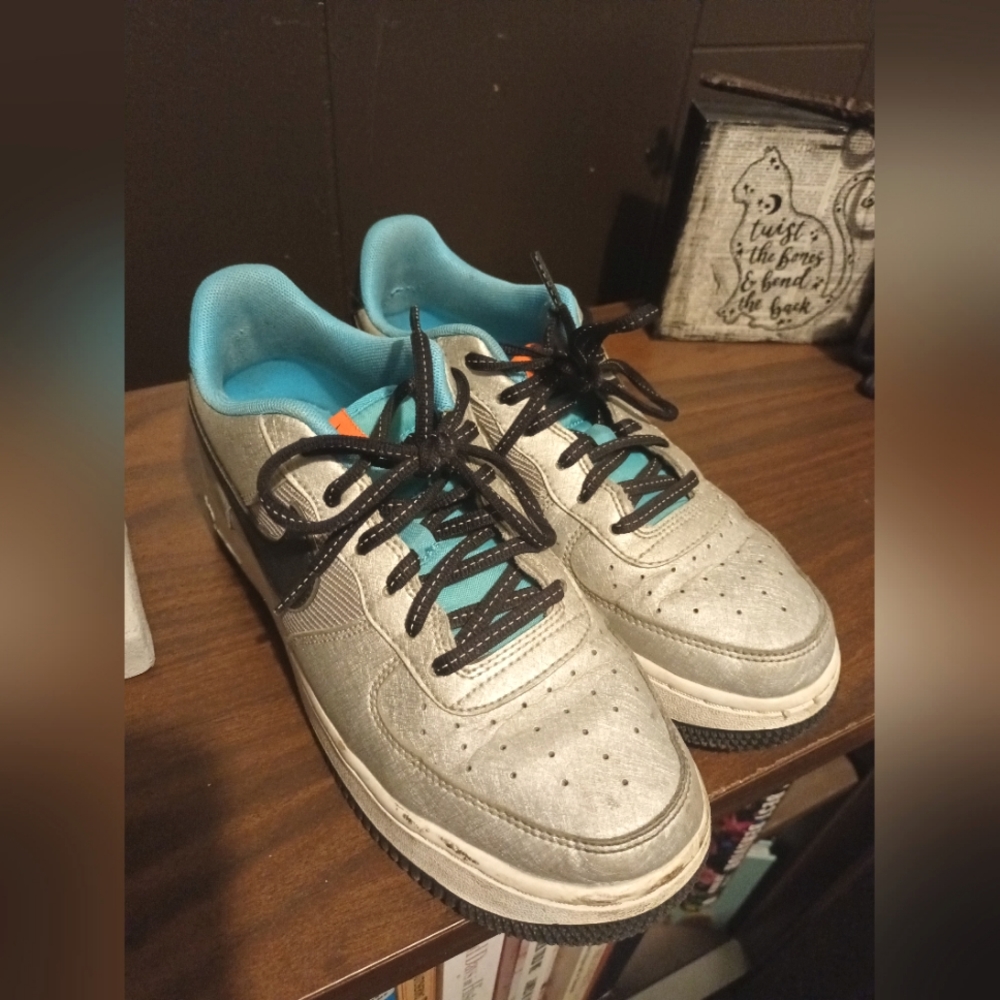 Nike Air Blue, Orange and Silver Shoes